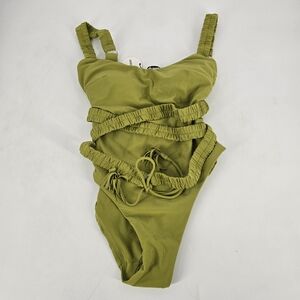 Andrea Iyamah NEW Antii One Piece Belted Swimsuit in Wasabi Green Size S 4-6